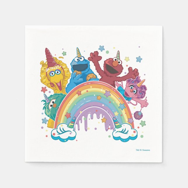 Sesame Street Unicorn Rainbow Napkin (Front)