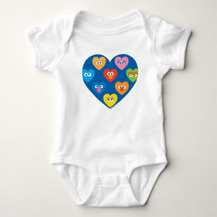 Sesame Street Valentine Hearts Pattern Baby Bodysuit