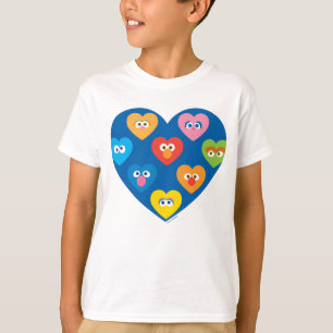 Sesame Street Valentine Hearts Pattern T-Shirt
