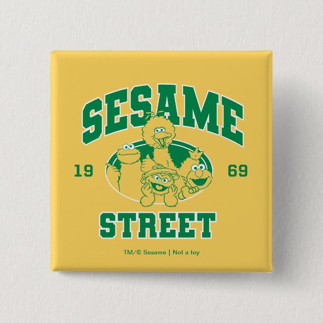 Sesame Street | Vintage 1969 15 Cm Square Badge (Front)