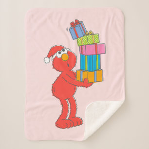 Sesame Street   Vintage Elmo and Presents Sherpa Blanket