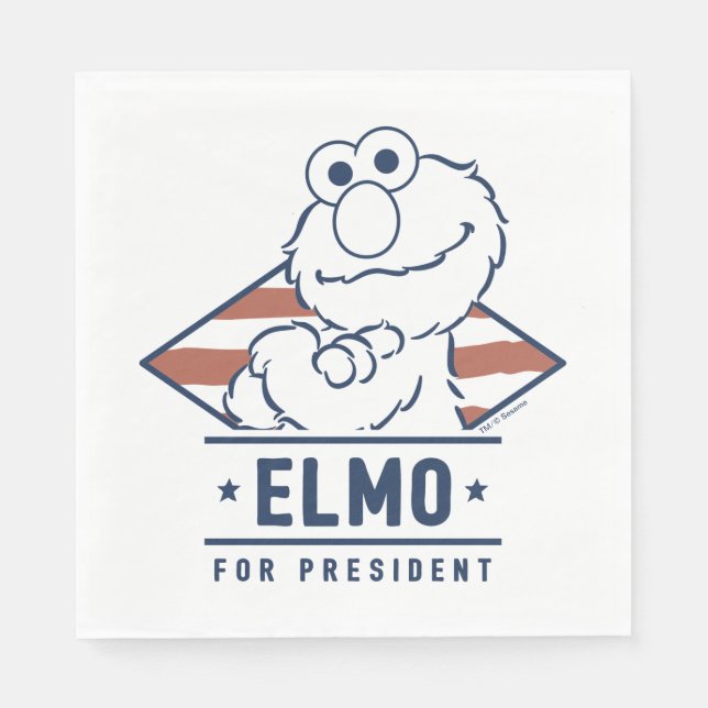 Sesame Street | Vintage Elmo for President Napkin (Front)