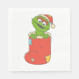 Sesame Street   Vintage Oscar in Stocking Napkin