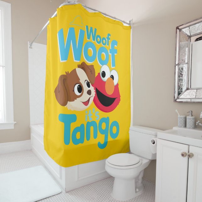 Sesame Street | Woof Woof It's Tango & Elmo Shower Curtain (In Situ)