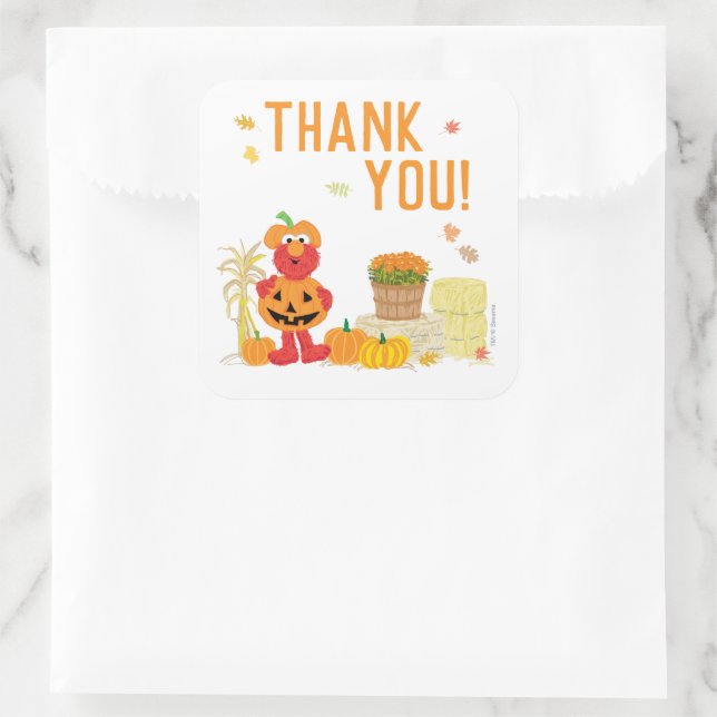 Sesame Street's Elmo Fall Birthday Square Sticker (Bag)