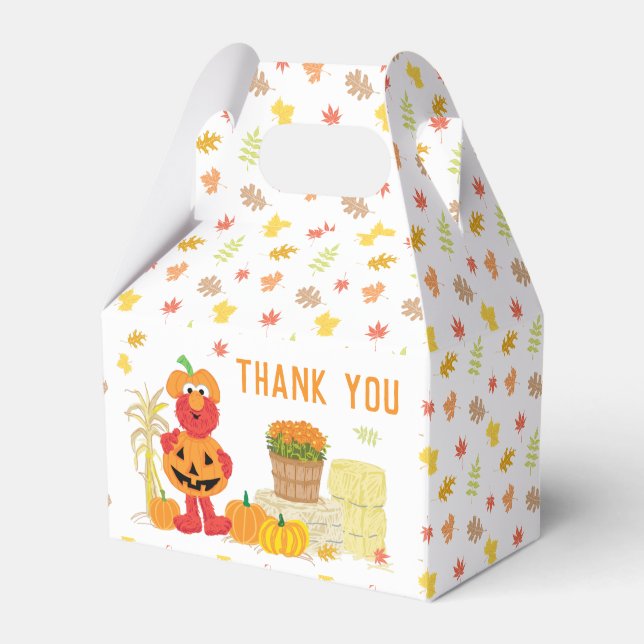 Sesame Street's  Elmo Fall Pumpkin Birthday Favour Box (Front Side)