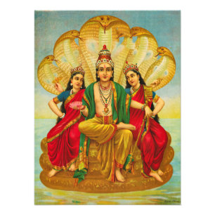 Sesha Narayana, King of Nagas by Raja Ravi Varma Photo Print