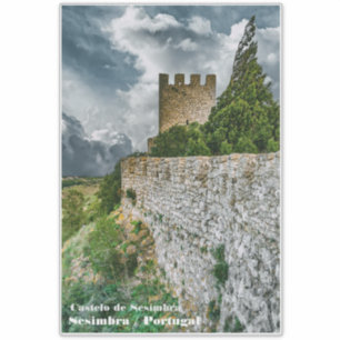 Sesimbra mediaeval castle and walls, Portugal.
