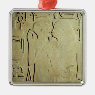 Sesostris I being Embraced by the God Ptah Metal Ornament