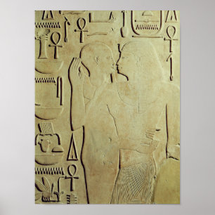 Sesostris I being Embraced by the God Ptah Poster