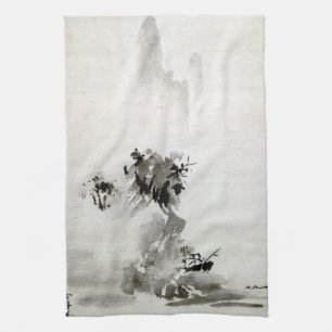 Sesshu Toyo Haboku-Sansui Landscape Tea Towel