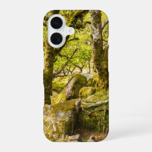 Sessile oaks and moss in Wistman's Wood iPhone 16 Case