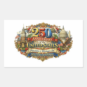 SESTERCENTENNIAL RECTANGULAR STICKER