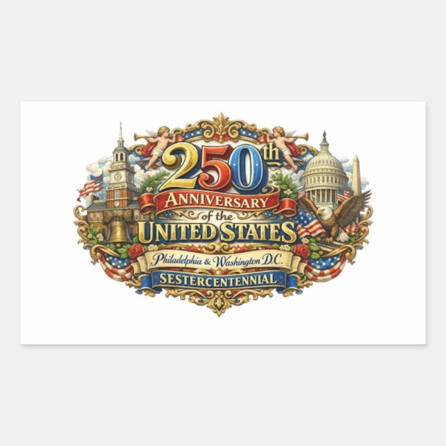 SESTERCENTENNIAL RECTANGULAR STICKER (Front)