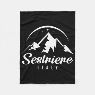 Sestriere Italy Ski Resort Skiing Snowboarding Sou Fleece Blanket