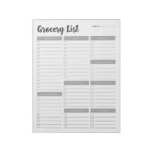 Set 1 Grocery List Notepad