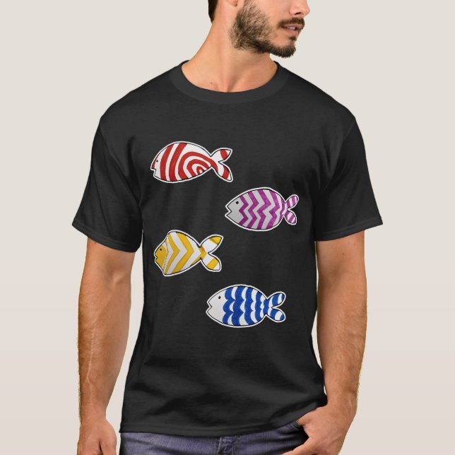 Set_2 of 4 Fun Fish Stickers T-Shirt (Front)