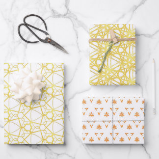 set 3 gift wrapping paper, Elegant and modern Paper Sheet
