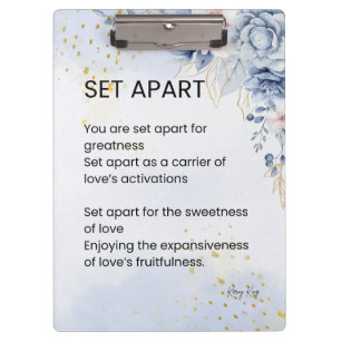 Set Apart Empowerment Poem Poetry Clipboard