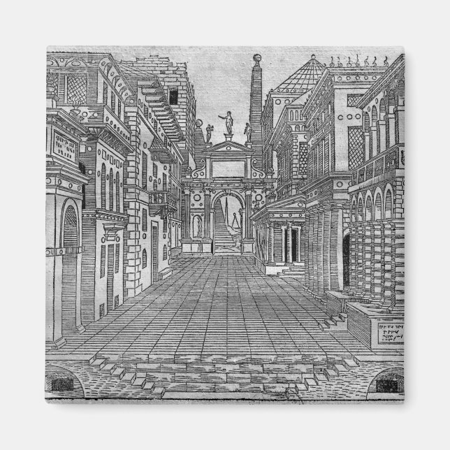 Set design for a tragic scene magnet (Front)