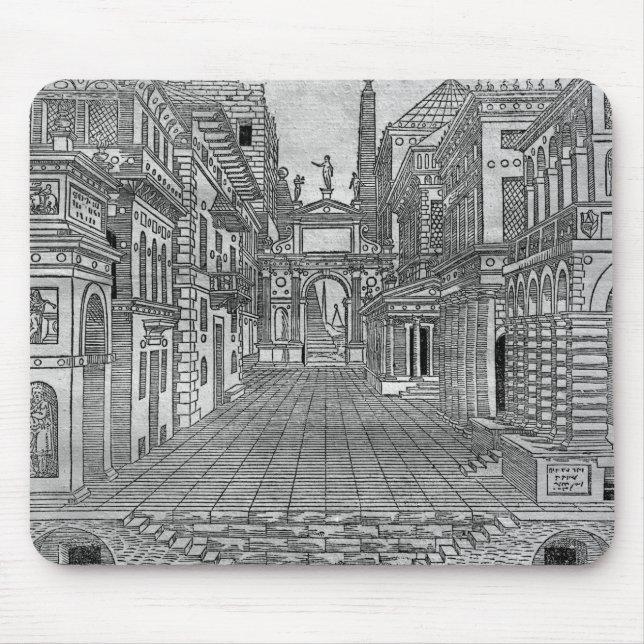 Set design for a tragic scene mouse pad (Front)