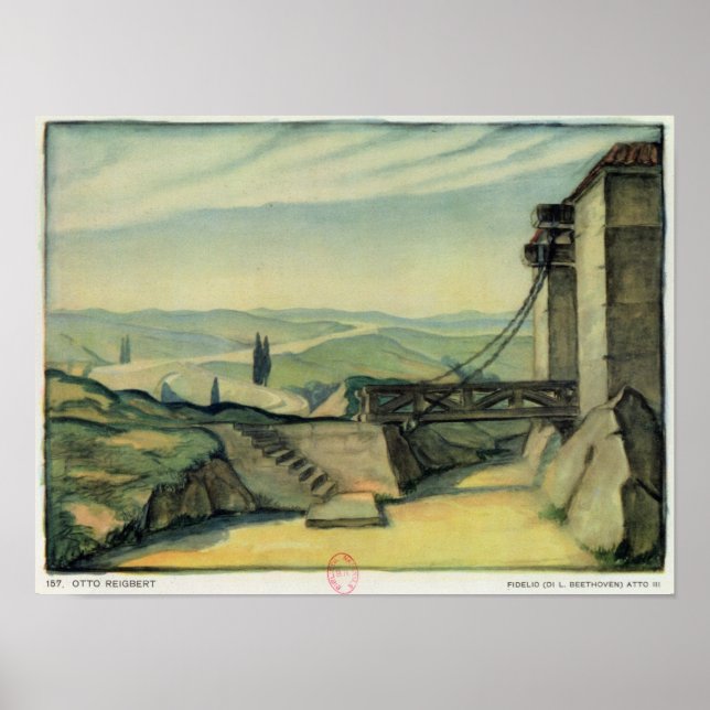 Set design for Act II of the opera 'Fidelio' Poster (Front)