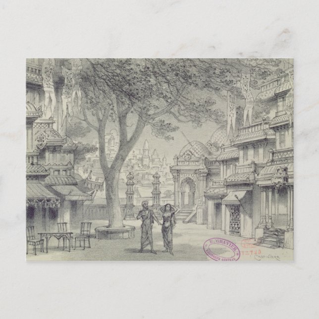 Set Design for Act II of the opera 'Lakme' Postcard (Front)