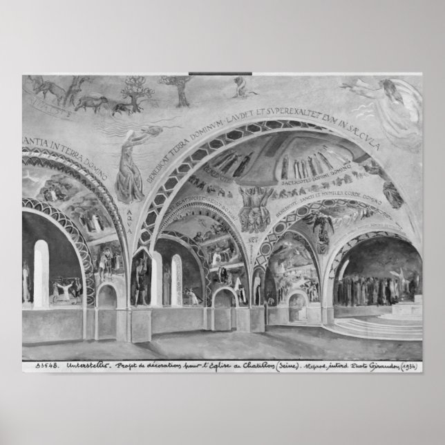 Set design for the church of Chatillon. Poster (Front)
