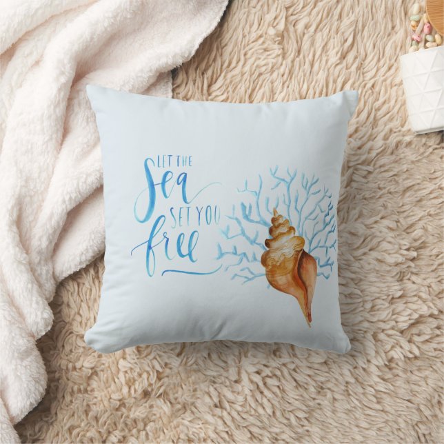 Set Free by the Sea Cushion (Blanket)