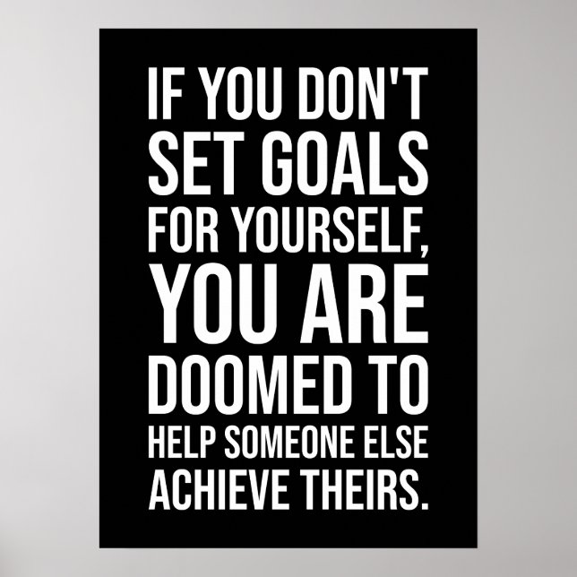 Set Goals - Hustle and Success Motivational Poster (Front)