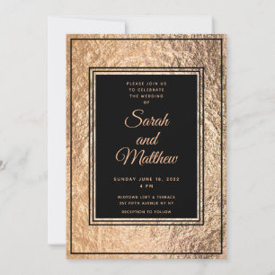 Set In Copper Gold Wedding Invitation Suite