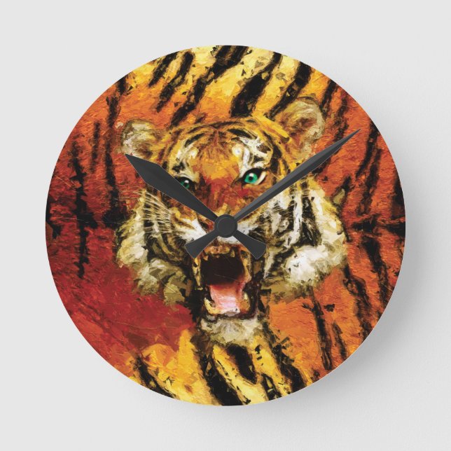 Set Me Free Tiger Round Clock (Front)
