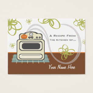 Set Of 100 Recipe Cards Retro Stove Modern Kitchen