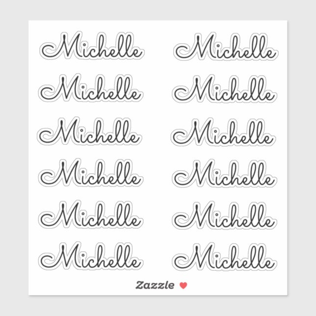 Set of 12 -  Elegant Script Name (Sheet)