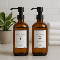 set of 12 Personalised bathroom waterproof label