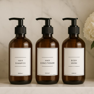 Set of 12 Personalised Waterproof bathroom Labels