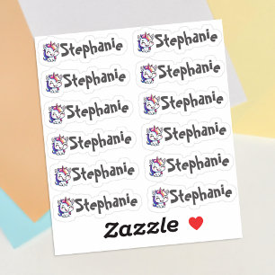 Set of 12 Small Whimsical Smiling Unicorn Name