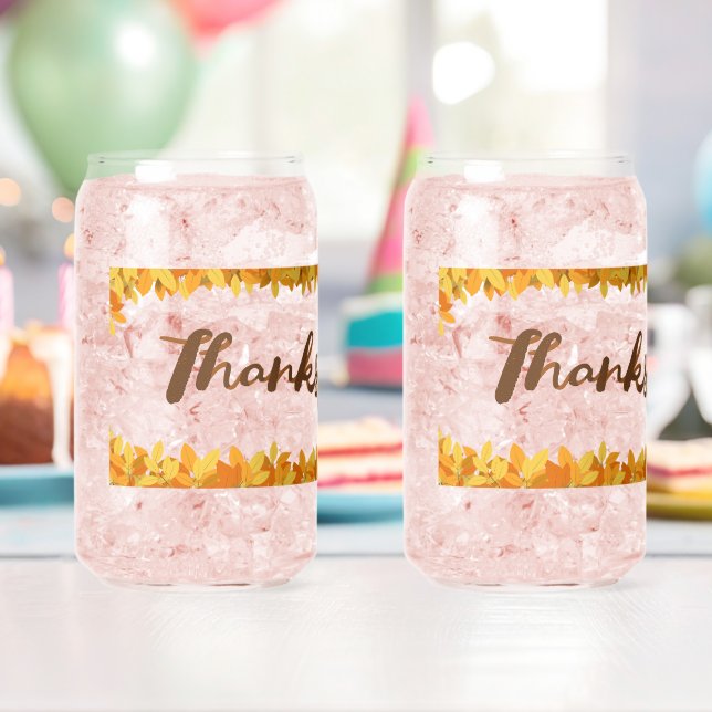 Set of 2 Minimalist “Thanksgiving” Glass Cans – Mo (Insitu (Birthday))