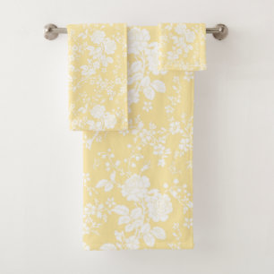 Set of 3 bath Towels in Bridal Suite buttercup