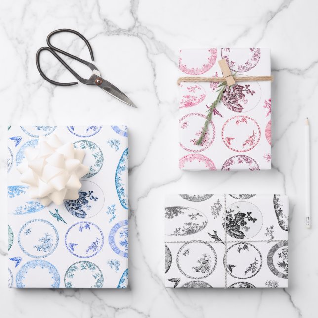 Set of 3 Colours | French Antique Plate Sheets (Front)