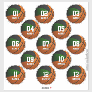set of 3 inch green black basketball team colours