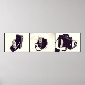 Set of 3 Old Cameras Poster
