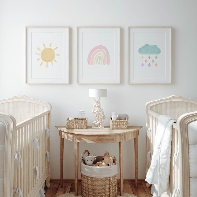 Set of 3 pastel rainbow nursery wall poster (Creator Uploaded)