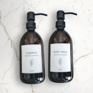 Set of 4 Custom Vinyl Waterproof Bathroom Labels