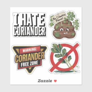 Set of 4 Hateful coriander stickers