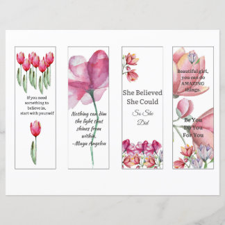 Set of 4 Inspiring Bookmarks for Women