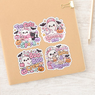 Set of 4 Spooky Cute RN Halloween Ghost Nurse