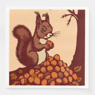 🐿️ Set of 50 Squirrel Paper Napkins