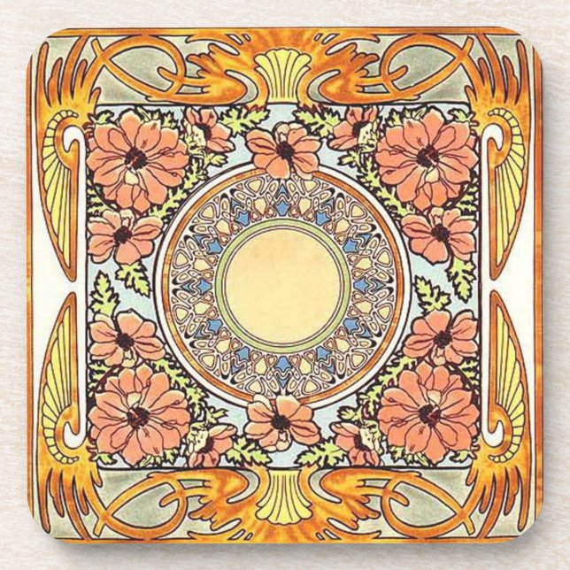 Set of 6 Art Nouveau Coasters (Front)