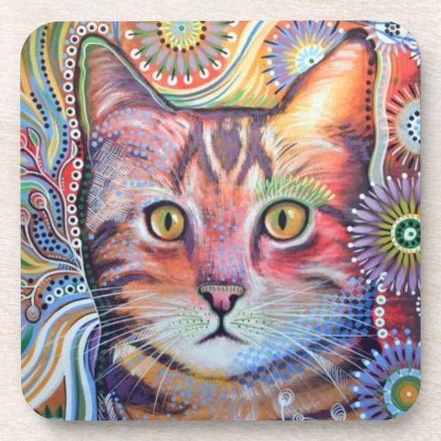 Set of 6 Coasters - Abstract - Cats Lovers (Front)